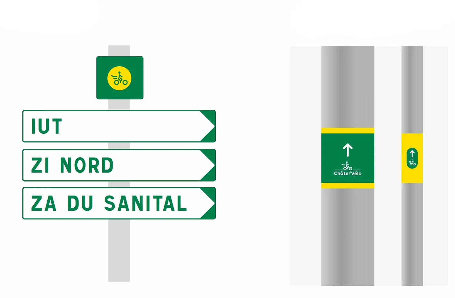 Signalétique verticale réseau cyclable Châtellerault
